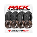 PACK LLANTAS 17 BRONCE 6X139.7 17X9 + 4 NEUMATICOS LT265/70R17 WINDFORCE AT2 115T